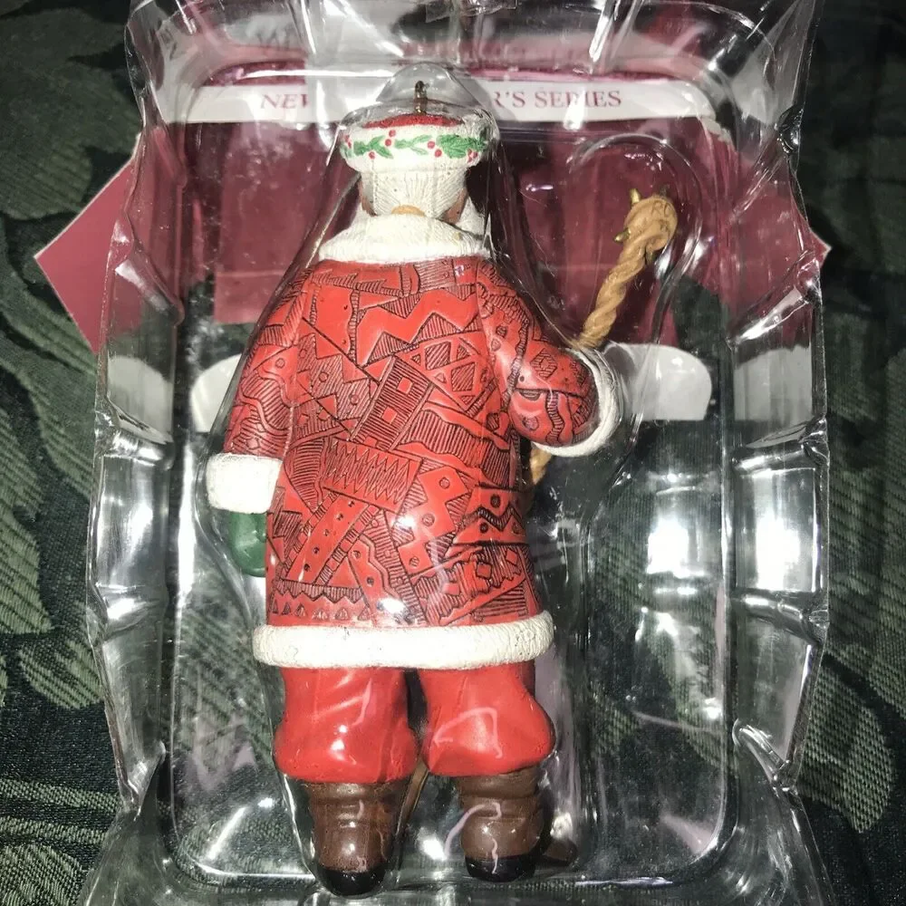 1999 Hallmark Black Americana Joyful Santa Claus Christmas Ornament‎